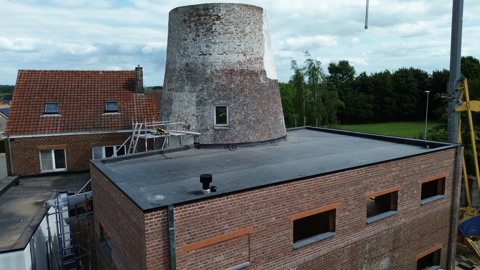 Plat dak project Flietermolen te Tollembeek