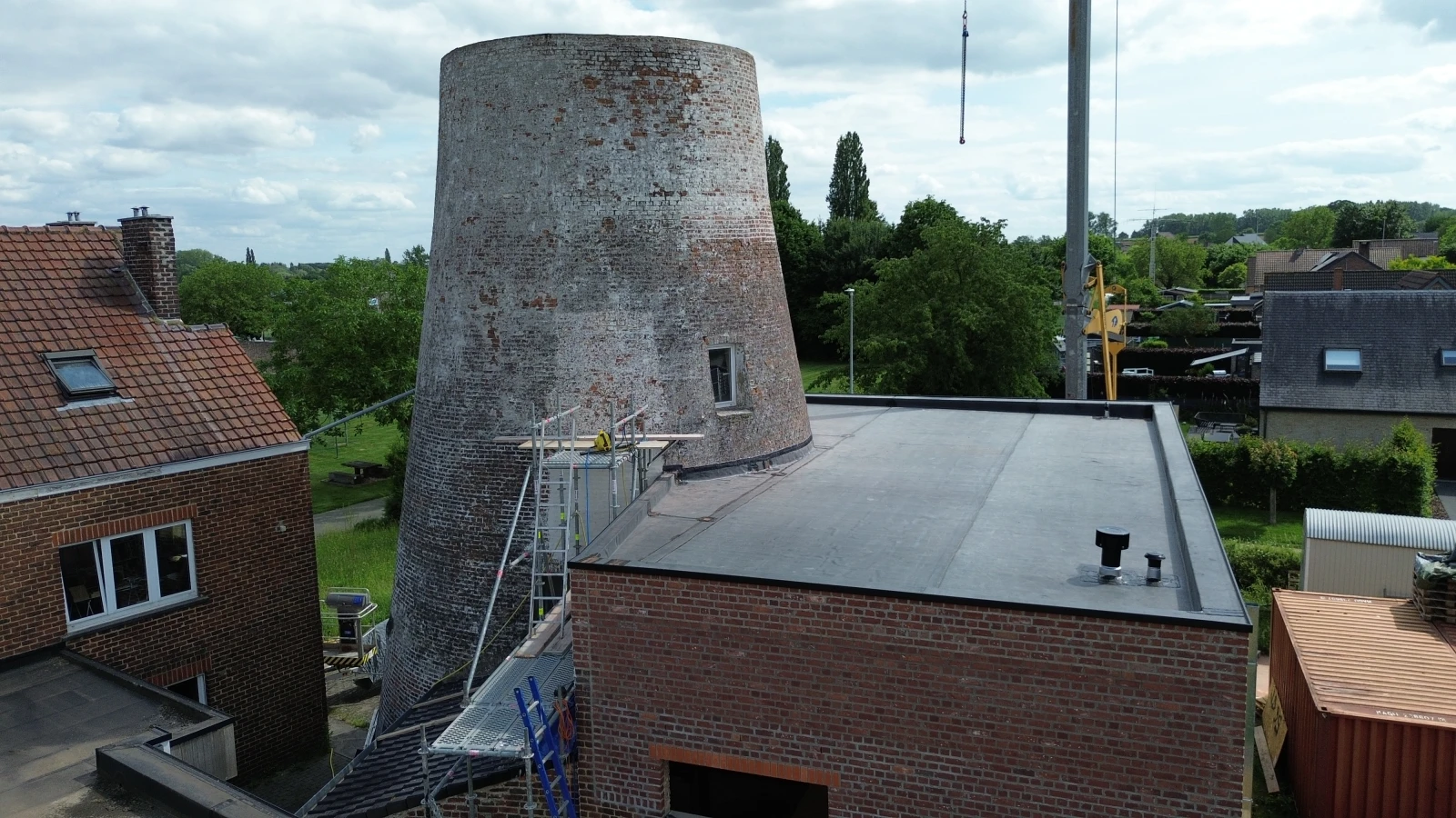 Plat dak project Flietermolen te Tollembeek